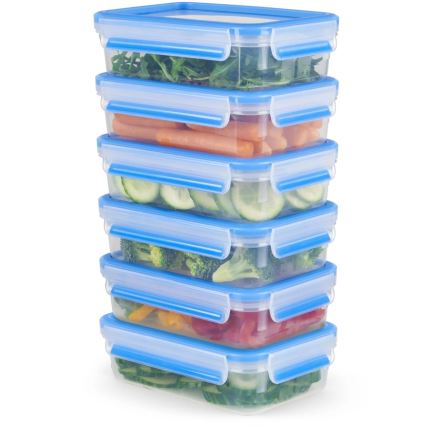 Tefal - SET 6x Posoda za hrano 0,8 l MASTER SEAL FRESH modra