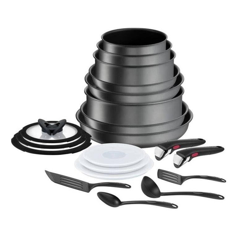 Tefal - Set kuhinjske posode 20 kom. INGENIO DAILY CHEF ON črna