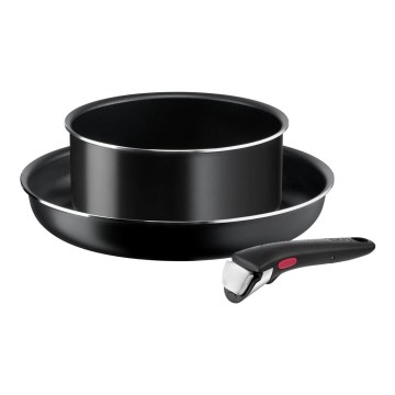 Tefal - Set kuhinjske posode 3 kom. INGENIO EASY COOK & CLEAN BLACK