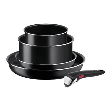 Tefal - Set kuhinjske posode 5 kos INGENIO EASY COOK & CLEAN BLACK