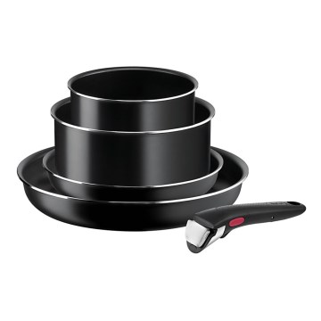 Tefal - Set kuhinjske posode 5 kos INGENIO EASY COOK & CLEAN BLACK