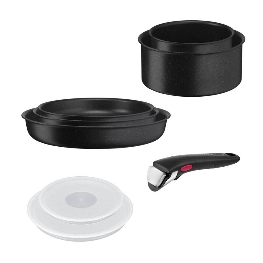 Tefal - Set kuhinjske posode 8 kom. INGENIO BLACK STONE