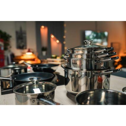 Tefal - Set kuhinjske posode 9 kom. COOK EAT nerjaveče jeklo