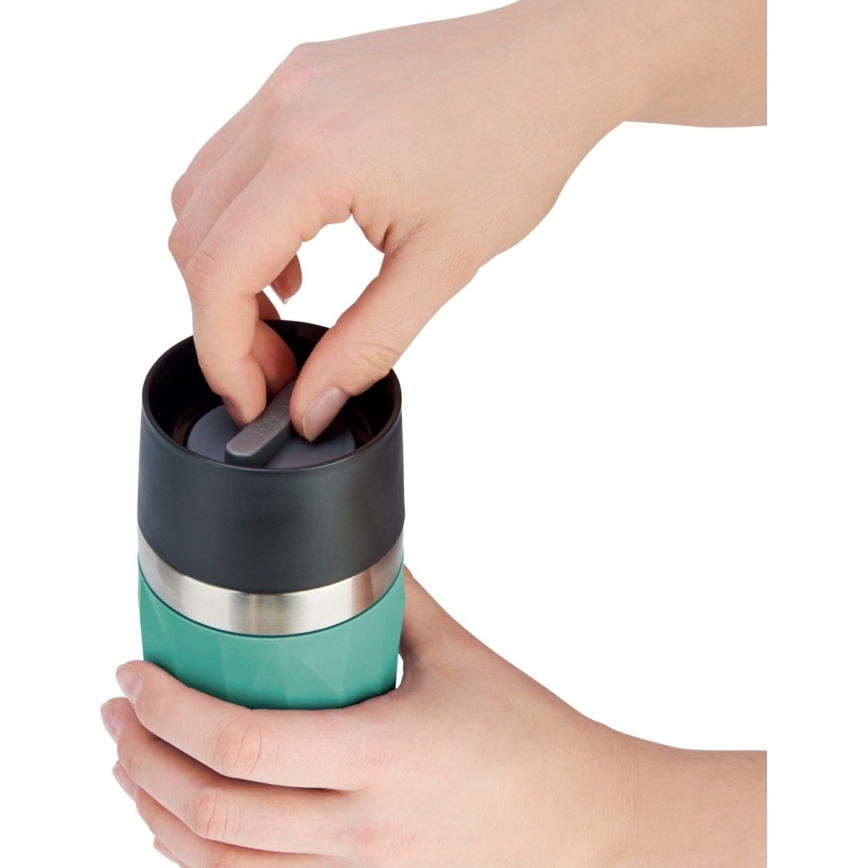 Tefal - Termo skodelica 300 ml COMPACT MUG nerjaveče jeklo/zelena