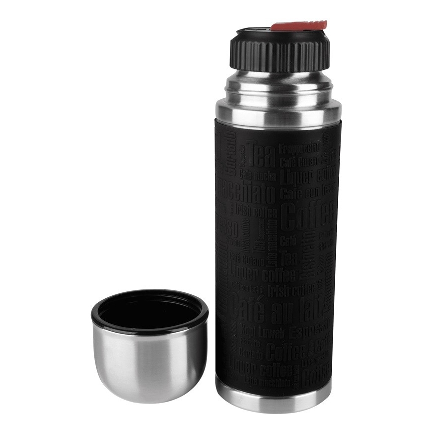 Tefal - Termovka z vrčkom 1 l SENATOR nerjaveče jeklo/črna