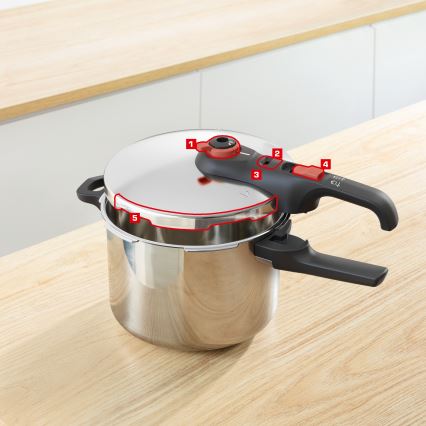 Tefal - tlakovni lonec 6 l SECURE TRENDY + 5-delni komplet INGENIO EMOTION