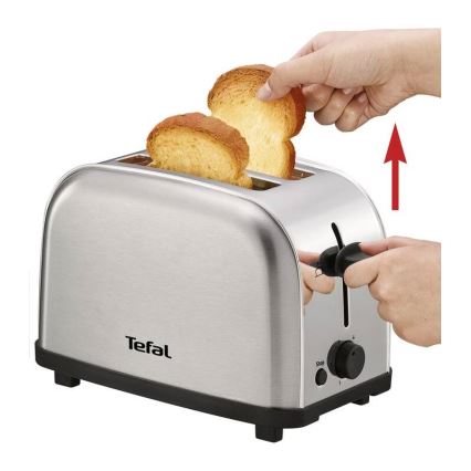 Tefal - Toaster z dvema luknjama ULTRA MINI 700W/230V mat krom