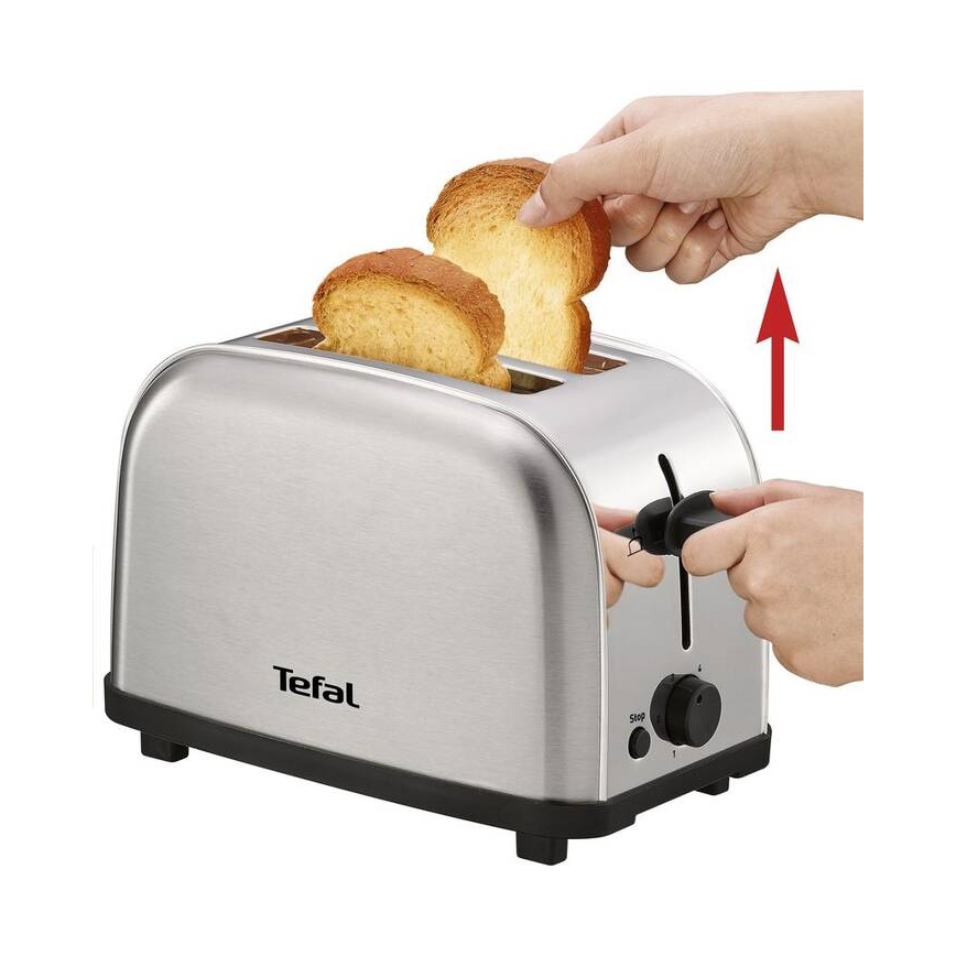 Tefal - Toaster z dvema luknjama ULTRA MINI 700W/230V mat krom