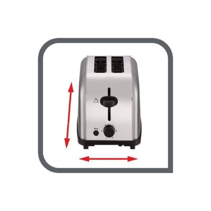 Tefal - Toaster z dvema luknjama ULTRA MINI 700W/230V mat krom