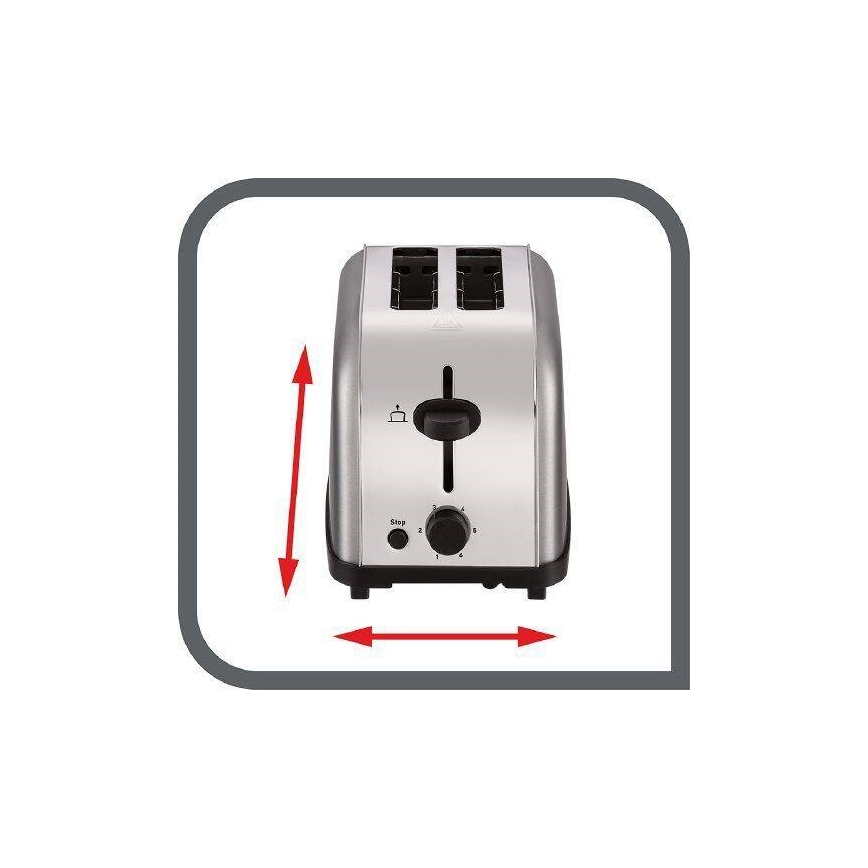 Tefal - Toaster z dvema luknjama ULTRA MINI 700W/230V mat krom