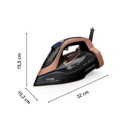 Tefal - Parna likalnik ULTIMATE POWER 3200W/230V baker/črna