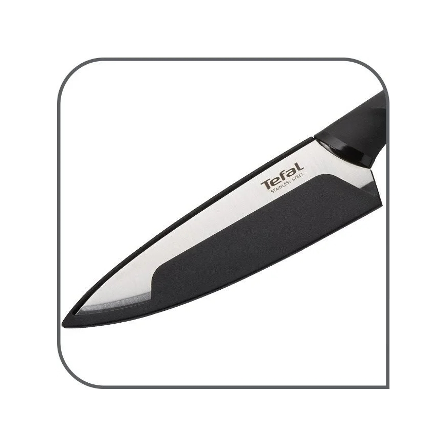 Tefal - Univerzalni nož iz nerjavečega jekla COMFORT 12 cm sijajni krom/črna