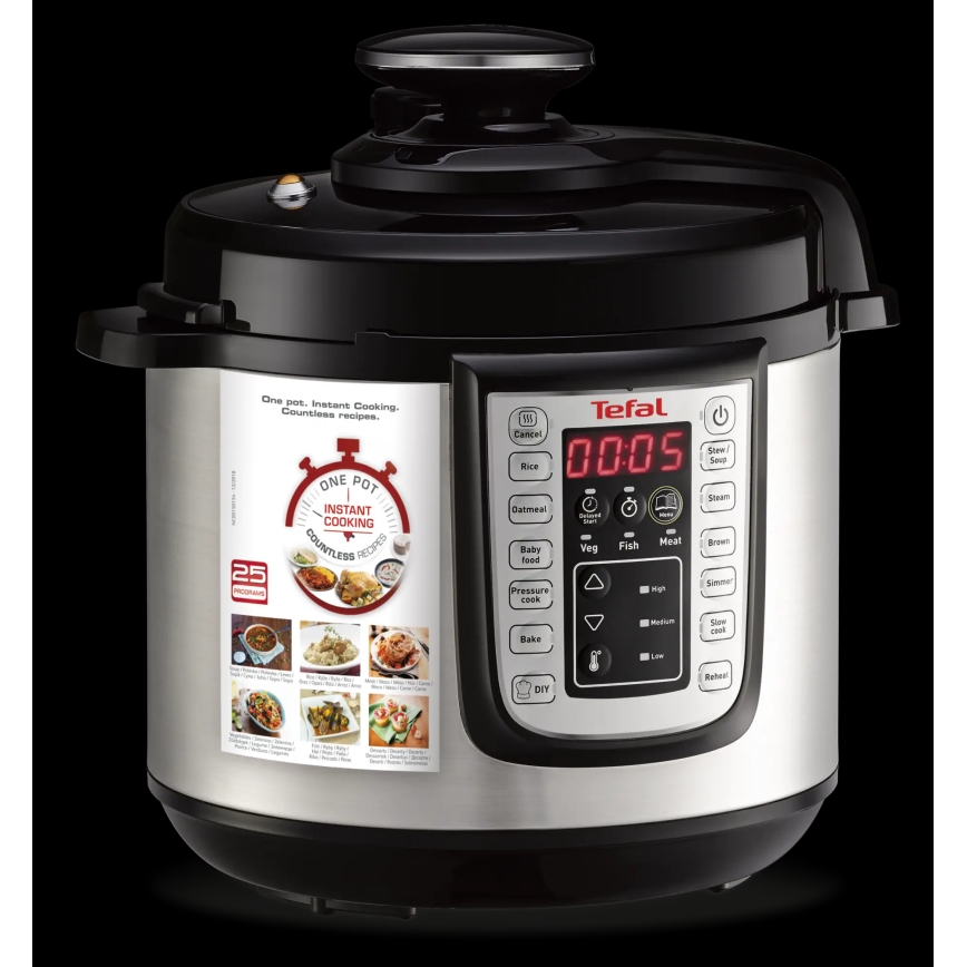 Tefal - Večnamenski električni lonec na pritisk ALL IN ONE POT 1100W/230V mat krom/črna