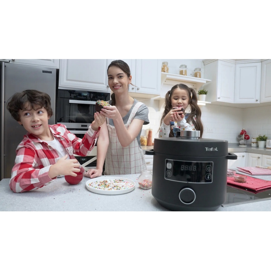 Tefal - Večnamenski električni lonec TURBO CUISINE 4,8 l 1090W/230V črna