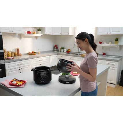Tefal - Večnamenski električni lonec TURBO CUISINE 4,8 l 1090W/230V črna