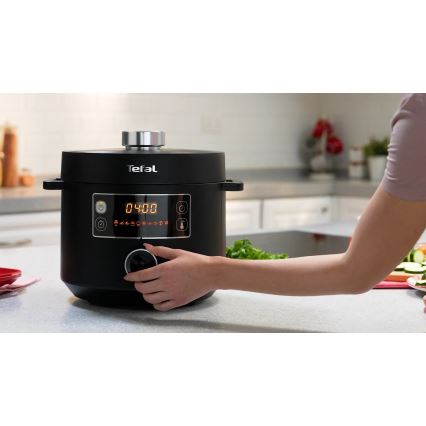 Tefal - Večnamenski električni lonec TURBO CUISINE 4,8 l 1090W/230V črna