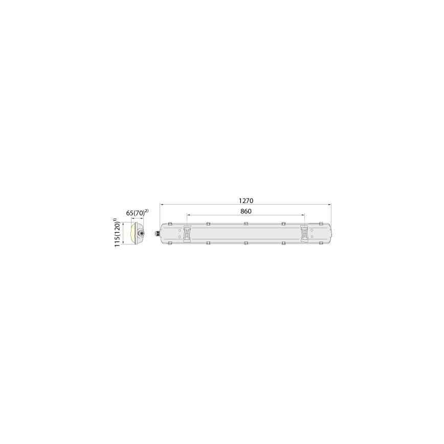 Tehnična fluorescenčna svetilka 2xG13/18W/230V IP65 1200mm