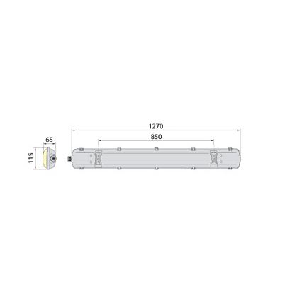 Tehnična fluorescentna svetilka 2xG13/18W/230V IP65 1270 mm