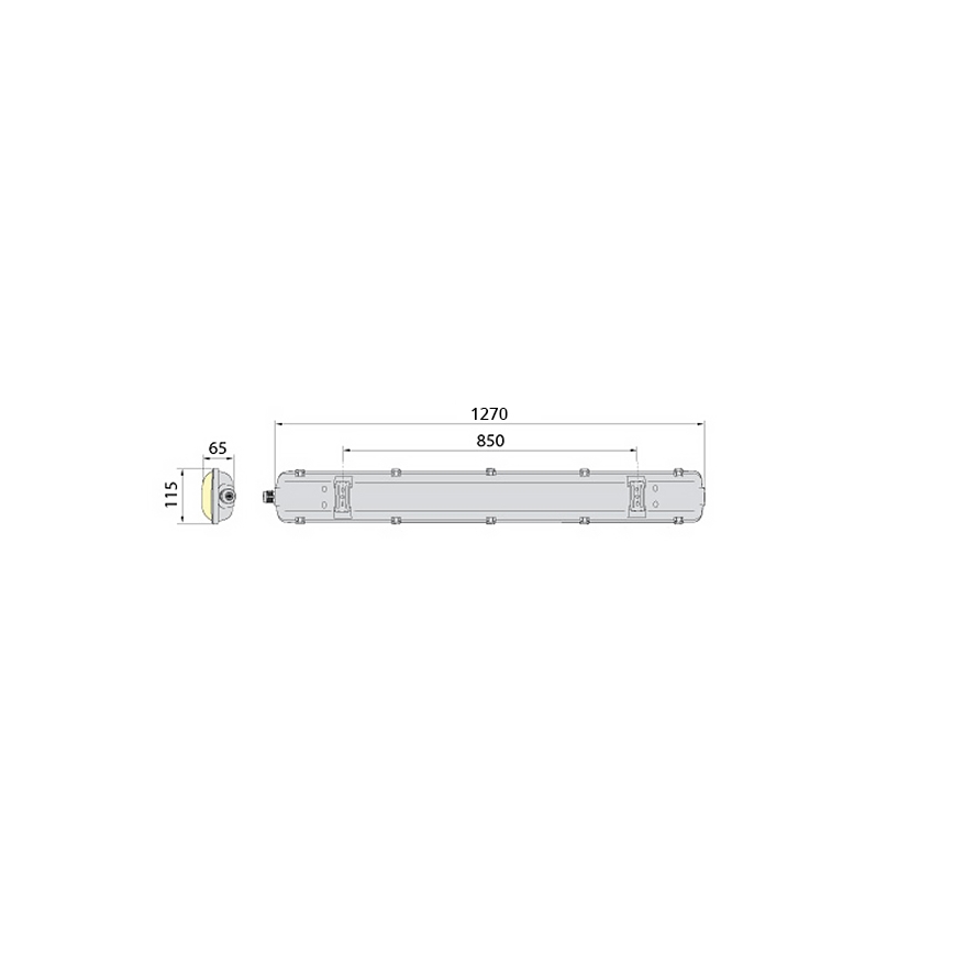 Tehnična fluorescentna svetilka 2xG13/18W/230V IP65 1270 mm