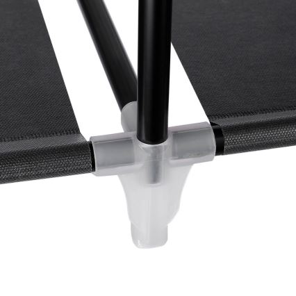 Tekstilna omara za shranjevanje z policami in garderobno palico MATIS 150x175 cm črna