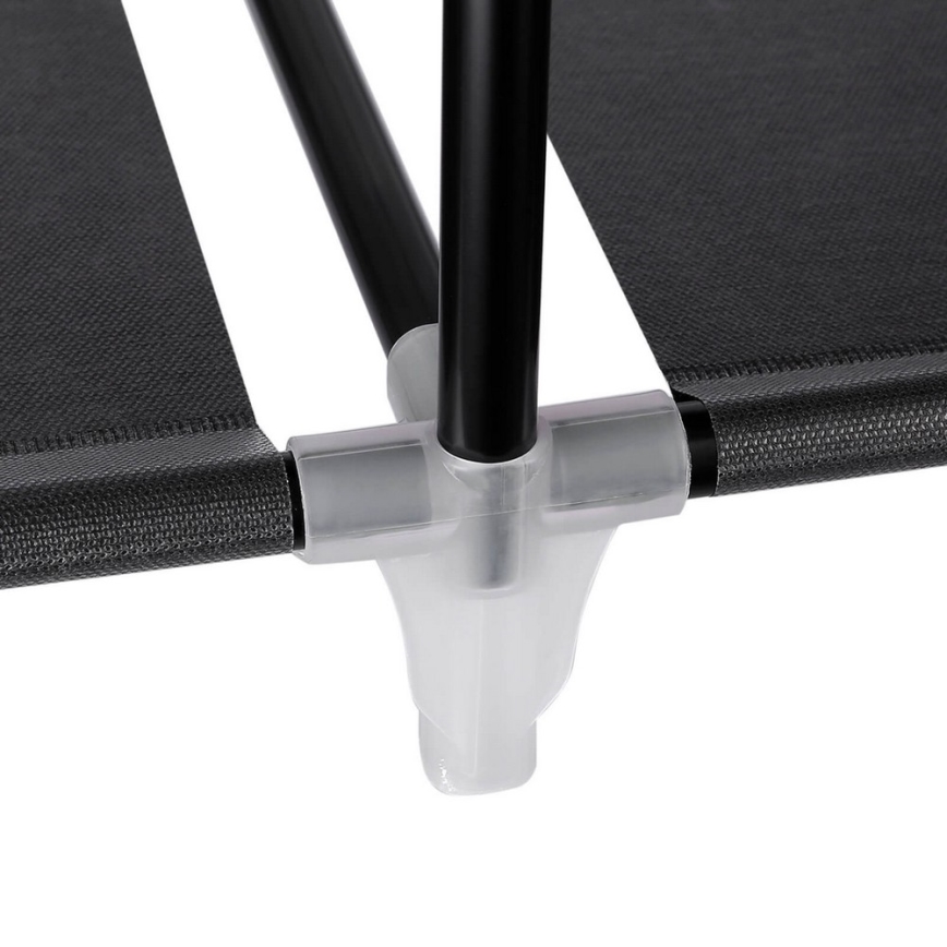 Tekstilna omara za shranjevanje z policami in garderobno palico MATIS 150x175 cm črna