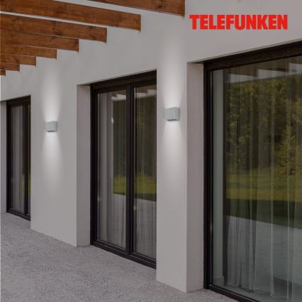 Telefunken 303404TF - zunanja stenska LED svetilka LED/7W/230V IP44 srebrna