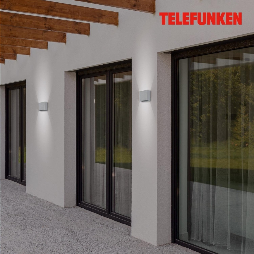 Telefunken 303404TF - zunanja stenska LED svetilka LED/7W/230V IP44 srebrna