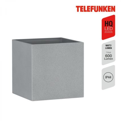 Telefunken 303404TF - zunanja stenska LED svetilka LED/7W/230V IP44 srebrna
