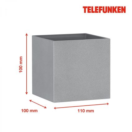 Telefunken 303404TF - zunanja stenska LED svetilka LED/7W/230V IP44 srebrna