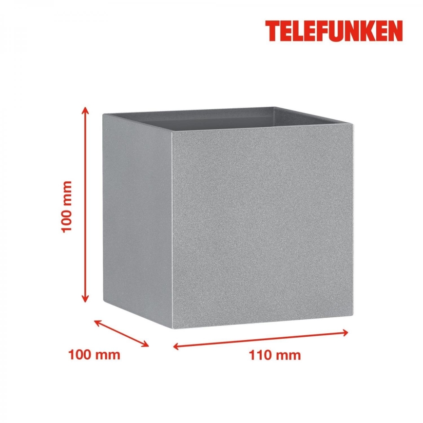 Telefunken 303404TF - zunanja stenska LED svetilka LED/7W/230V IP44 srebrna