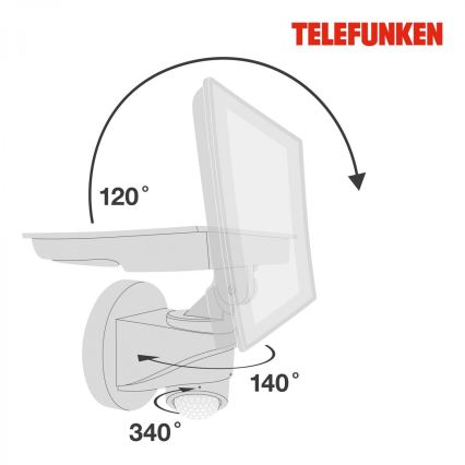 Telefunken 304406TF - LED zunanji stenski reflektor s senzorjem LED/20W/230V IP44