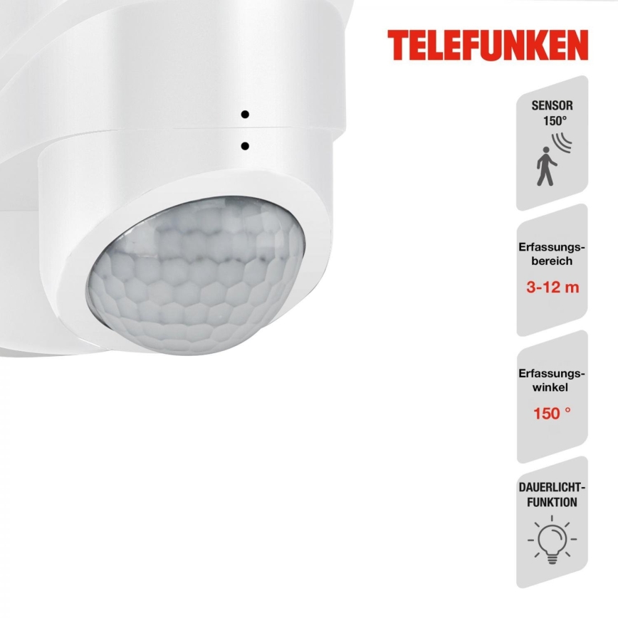 Telefunken 304406TF - LED zunanji stenski reflektor s senzorjem LED/20W/230V IP44