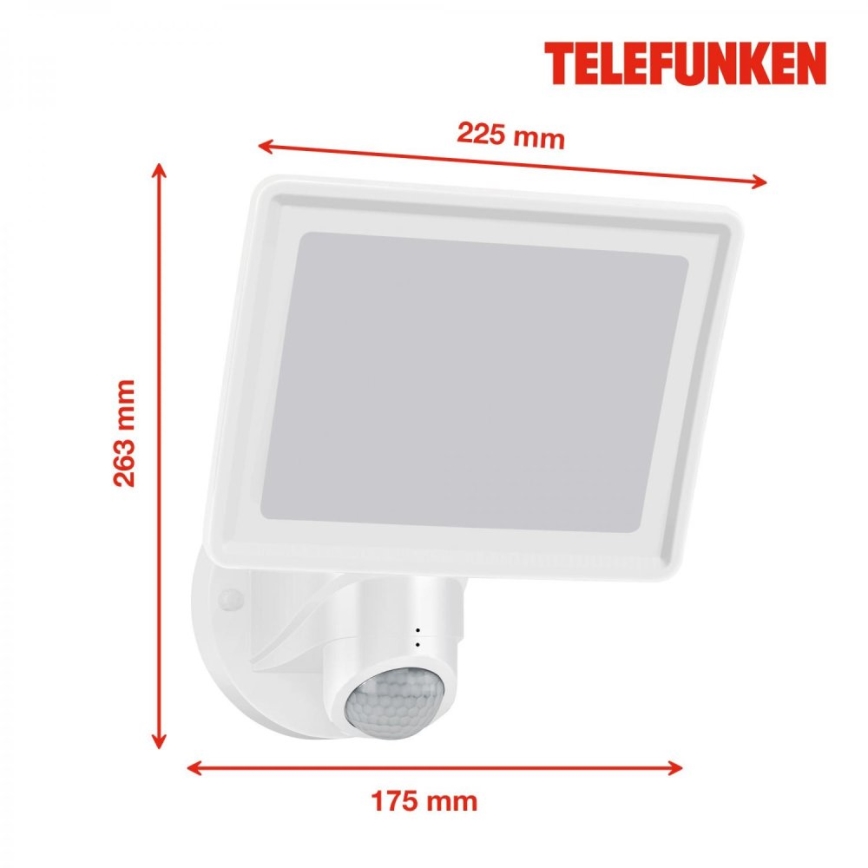 Telefunken 304406TF - LED zunanji stenski reflektor s senzorjem LED/20W/230V IP44