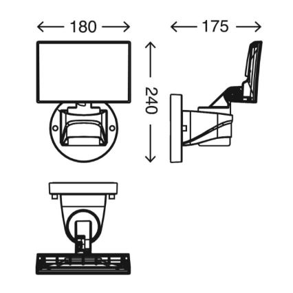 Telefunken 304504TF - LED Zunanji stenski reflektor LED/16W/230V IP44