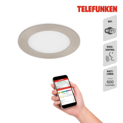 Telefunken 309302TF - LED RGBW Zatemnitvena kopalniška vgradna svetilka LED/6W/230V 2700-6500K IP23 Wi-Fi Tuya