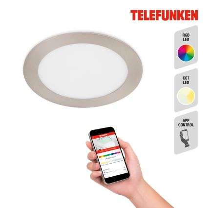 Telefunken 309402TF - LED RGBW Zatemnitvena kopalniška vgradna svetilka LED/12W/230V 2700-6500K IP23 Wi-Fi Tuya
