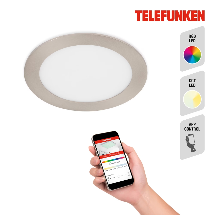 Telefunken 309402TF - LED RGBW Zatemnitvena kopalniška vgradna svetilka LED/12W/230V 2700-6500K IP23 Wi-Fi Tuya