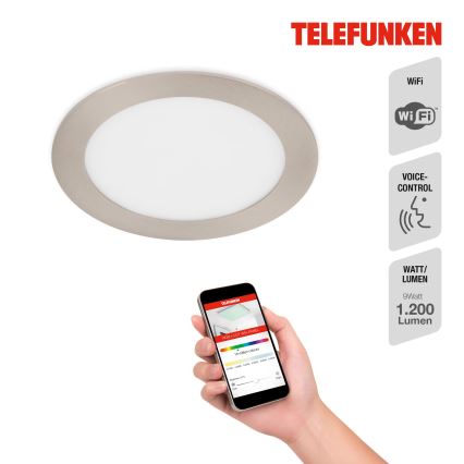 Telefunken 309402TF - LED RGBW Zatemnitvena kopalniška vgradna svetilka LED/12W/230V 2700-6500K IP23 Wi-Fi Tuya