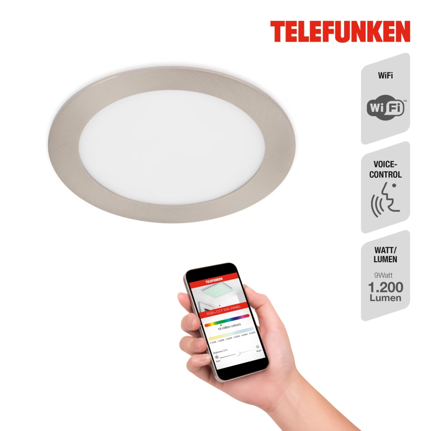 Telefunken 309402TF - LED RGBW Zatemnitvena kopalniška vgradna svetilka LED/12W/230V 2700-6500K IP23 Wi-Fi Tuya