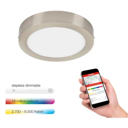 Telefunken 309502TF - LED RGBW Zatemnitvena stropna svetilka LED/18W/230V 2700-6500K Wi-Fi Tuya + Daljinski upravljalnik