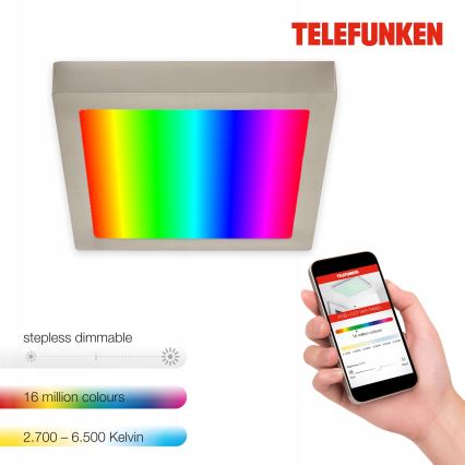 Telefunken 309602TF - LED RGBW Zatemnitvena stropna svetilka LED/18W/230V 2700-6500K Wi-Fi Tuya