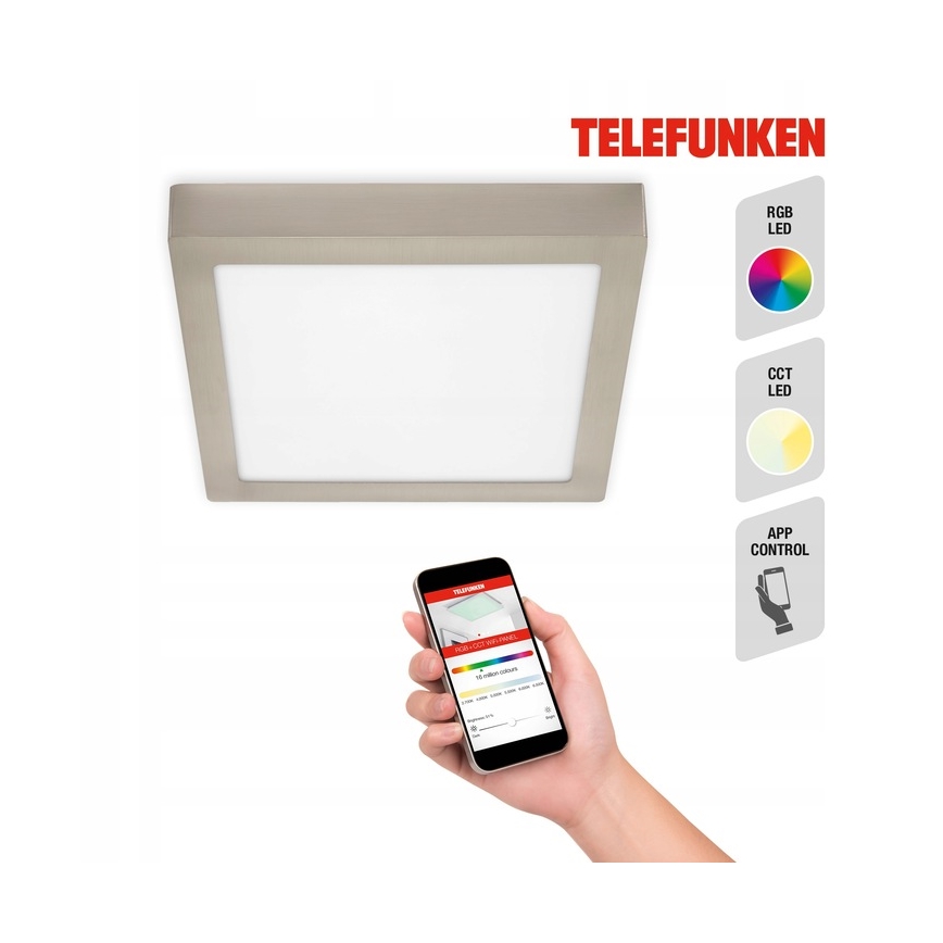 Telefunken 309602TF - LED RGBW Zatemnitvena stropna svetilka LED/18W/230V 2700-6500K Wi-Fi Tuya