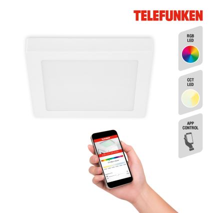 Telefunken 309606TF - LED RGBW Zatemnitvena stropna svetilka LED/18W/230V 2700-6500K Wi-Fi Tuya