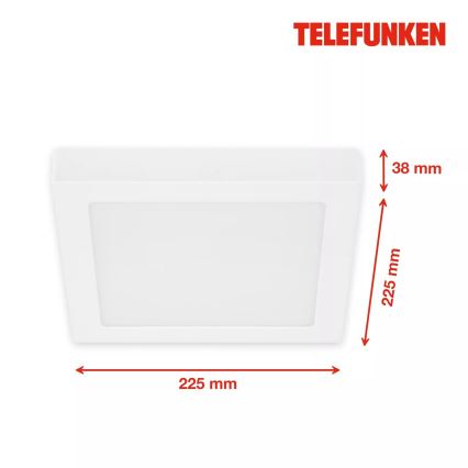 Telefunken 309706TF - LED RGB Zatemnitvena stropna svetilka LED/23W/230V 2700-6500K Wi-Fi Tuya bela