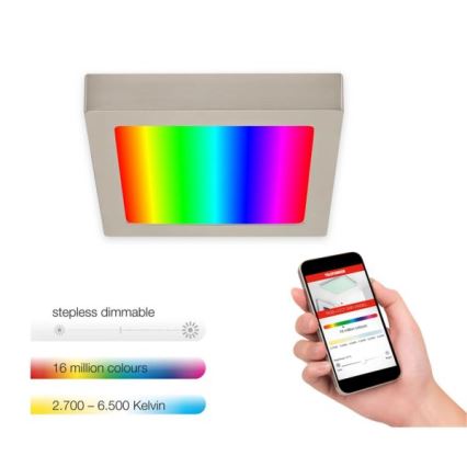 Telefunken 311002TF - LED RGBW Zatemnitvena stropna svetilka LED/12W/230V 2700-6500K Wi-Fi Tuya