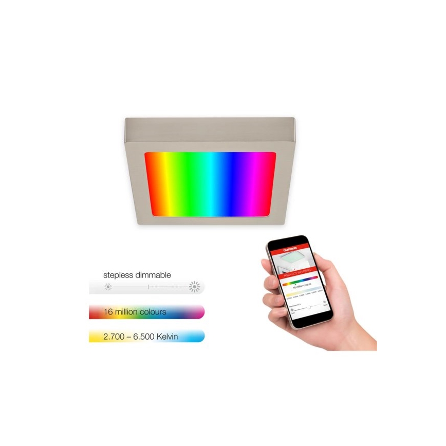 Telefunken 311002TF - LED RGBW Zatemnitvena stropna svetilka LED/12W/230V 2700-6500K Wi-Fi Tuya