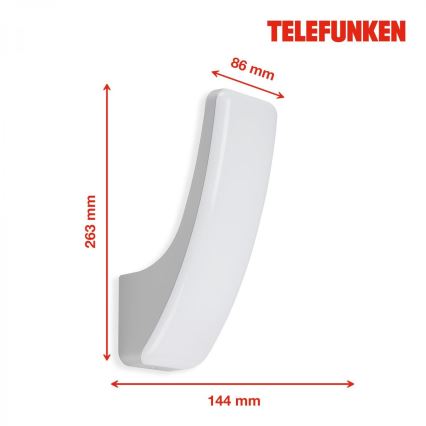 Telefunken 311604TF - LED Zunanja stenska svetilka LED/15W/230V IP44 srebrna