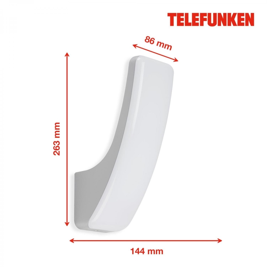 Telefunken 311604TF - LED Zunanja stenska svetilka LED/15W/230V IP44 srebrna