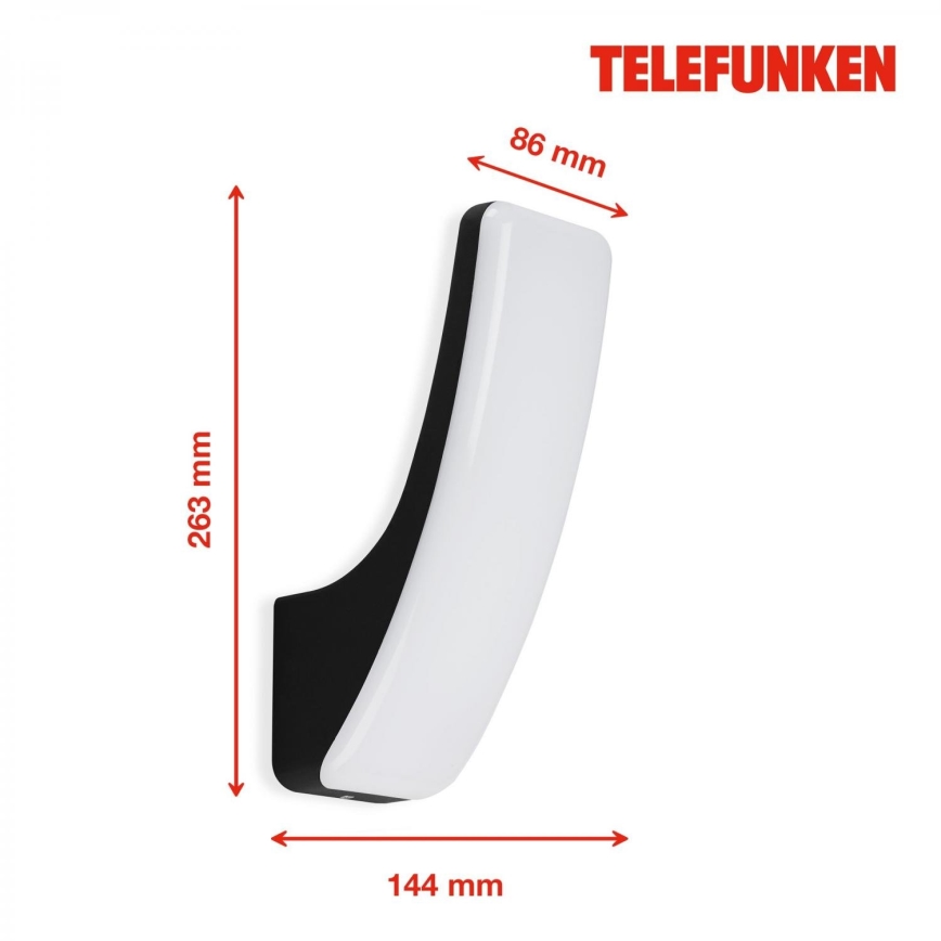Telefunken 311605TF - LED Zunanja stenska svetilka LED/15W/230V IP44 črna
