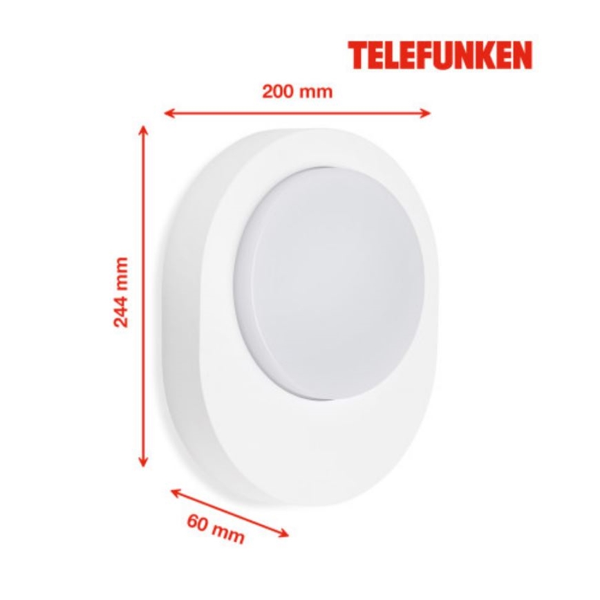 Telefunken 312006TF - LED Zunanja stenska svetilka LED/8W/230V IP44 bela